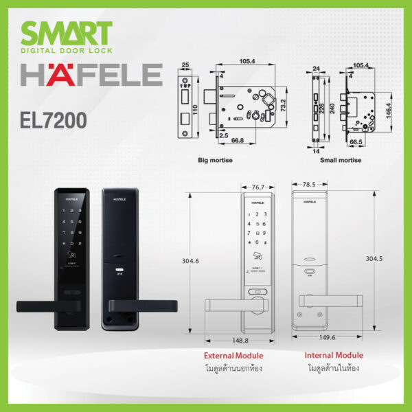 Smart Digital Lock HAFELE รุ่น EL7200 - Image 9