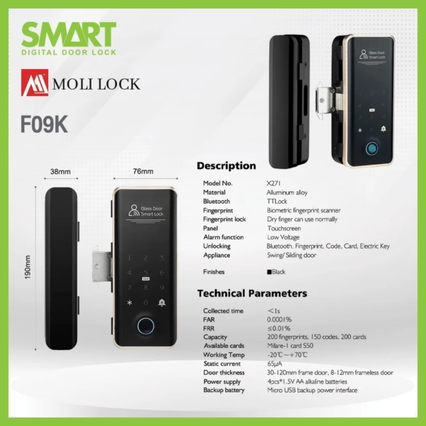 Smart Digital Lock Molilock รุ่น F09 - Image 4