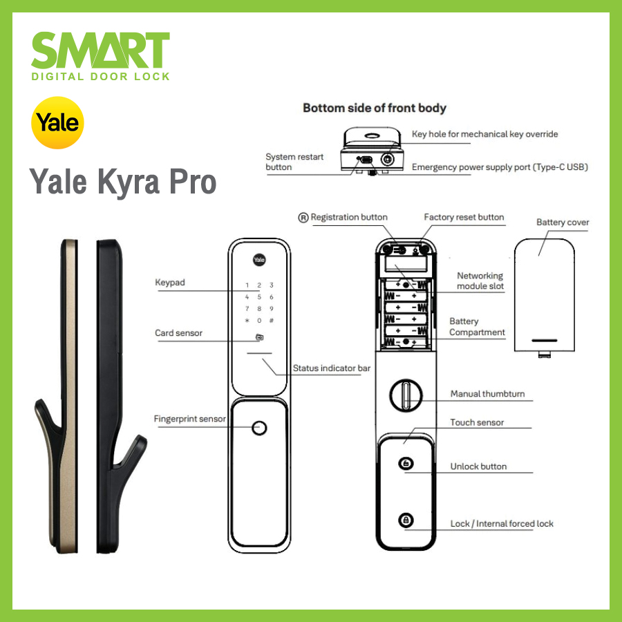 Smart Digital Lock Yale Yale Kyra Pro - Image 8