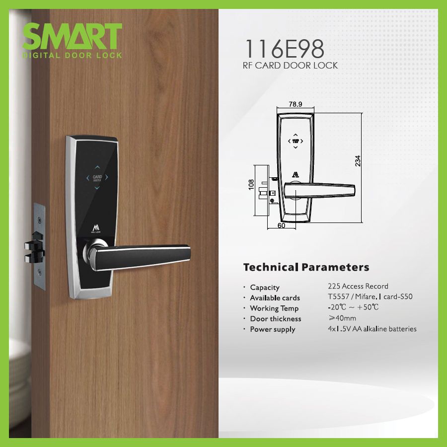 Smart Digital Hotel Lock รุ่น AH116E - Image 7